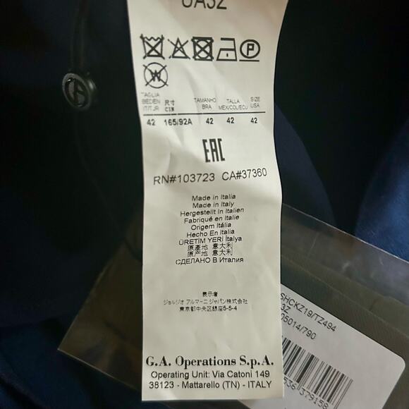 NWT Giorgio Armani navy silk high low midi dress SZ 42/ 6 - Picture 5 of 8